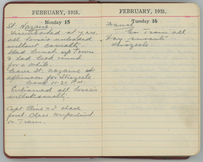 February 15-16, 1915 Diary Pages