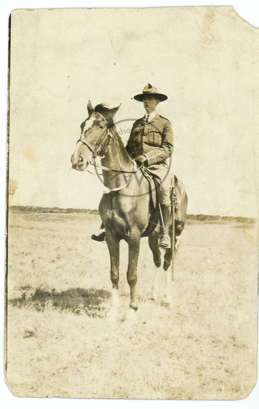 Harry Colebourn on horseback