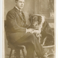 Harry Colebourn with his collie